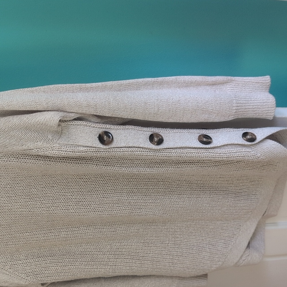 Beige Button-Side Sweater - Picture 3 of 15